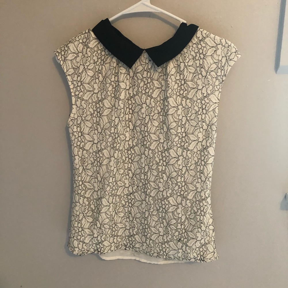Black and White Lace Top - Express - Size Small
